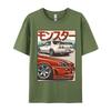Car Print Tshirt Japan Drift T Shirt Graphic Pure Cotton Round Neck Unisex T Shirt Cool Tees Summer Autumn Wholesale