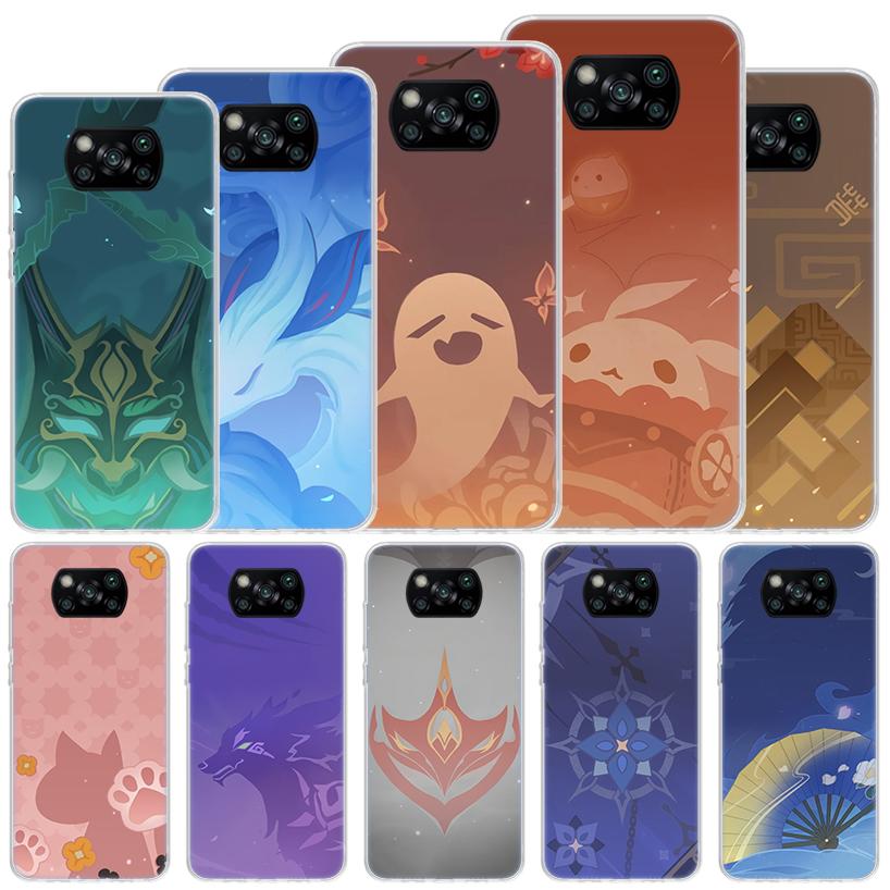 

Мягкий чехол Game Genshin Impact для Xiaomi Poco X3 NFC X4 M4 Pro M3 M2, чехол для телефона F3 F2 F1 Mi Note 10 Lite A3 A2 A1 Funda Coque Xiaomi Poco X3