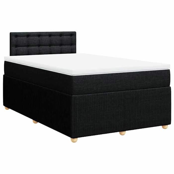 Maison Exclusive - Sommier à lattes de lit avec matelas noir 120x190 cm tissu