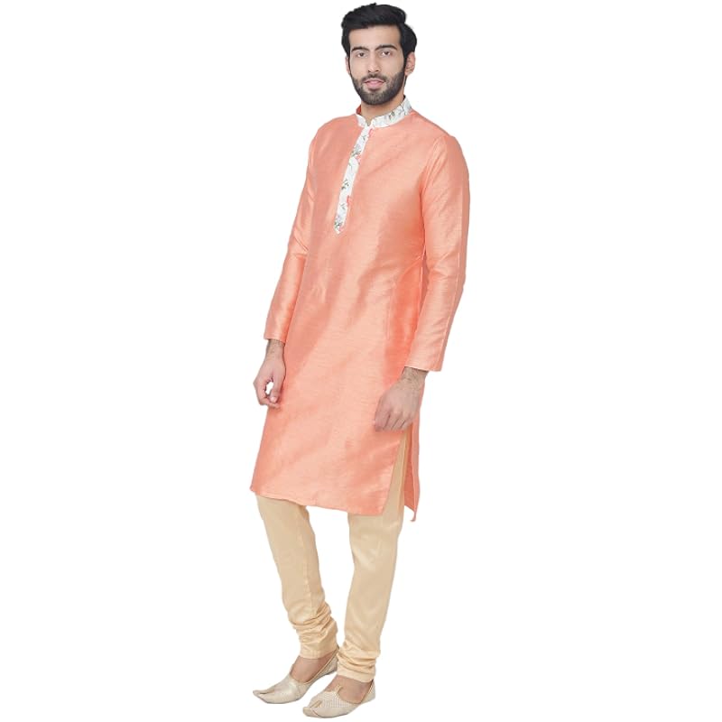 Manyavar Men's Art Silk Other Kurta Pyjama with Waist Coat (JAST099-333)