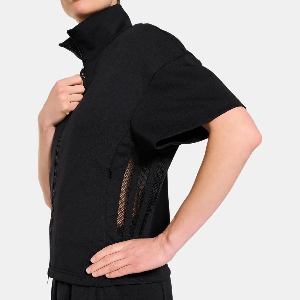 Y-3 Solid Color Stand Collar Slim Fit Zip Short Sleeve Jacket Women Jackets Black JN4984