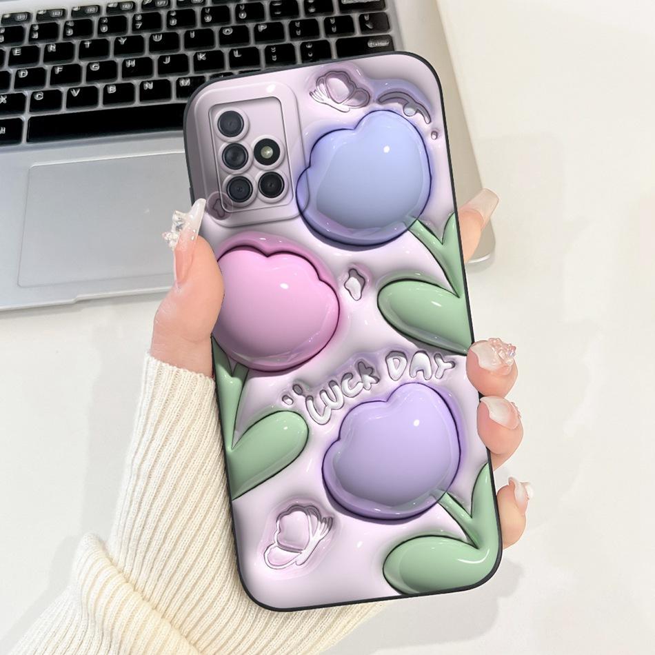 For Samsung Galaxy A71 Cute Panda Cat Cartoon Phone Case For Samsung A71 4G SM-A715F Soft Silicone Shockproof Cases