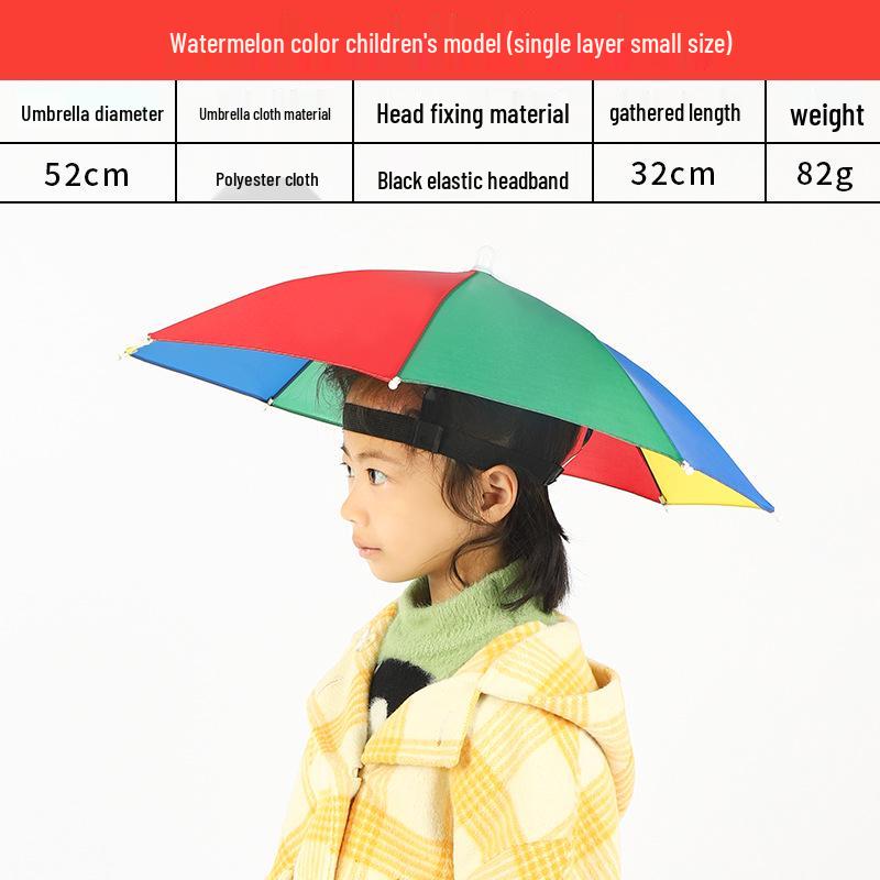 Large Windproof Folding Head-Mounted Sunshade Umbrella for Men and Women – Customizable Hat Umbrella for Sun or Rain