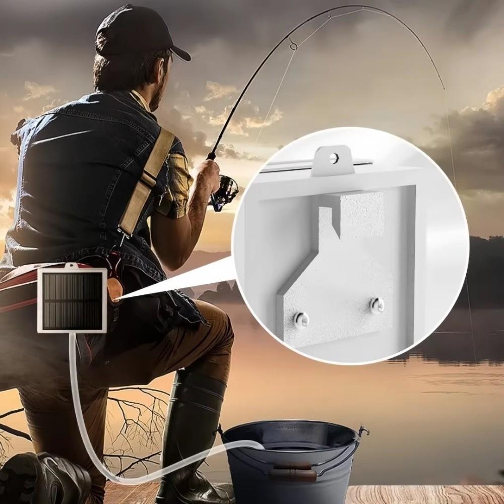 Multifunction ABS Solar Oxygen Pump Five-Speed Solar Powered Oxygen Generator Adjustable Ultra-quiet Oxygen Compressor Aquarium