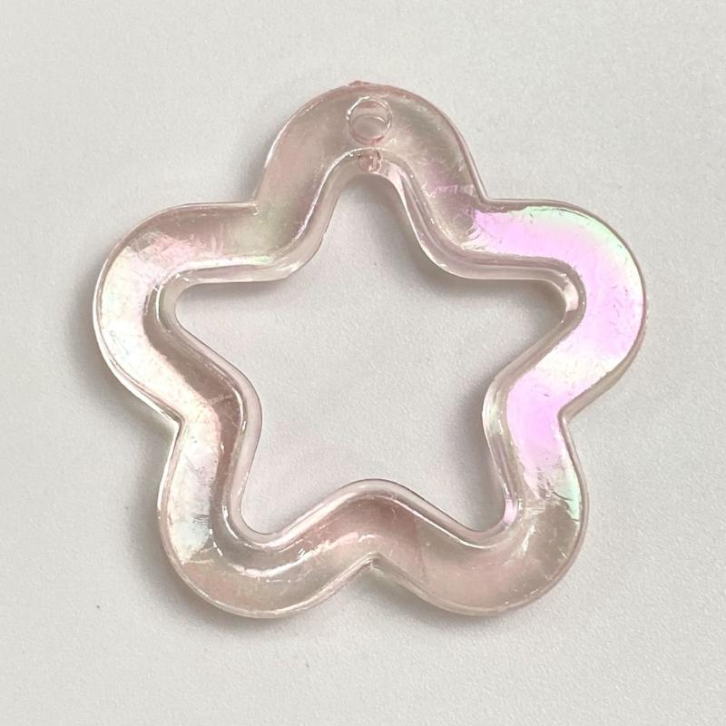 5Pieces 31mm Small Star Shape Pendant with Hole Crystal Star Loose Beads for Jewelry Making DIY Crfat Muitcolor Beads