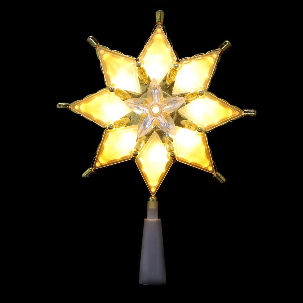 Christmas Tree Topper Lighted LED Decoration Lights Five-pointed Star Treetop Ornament