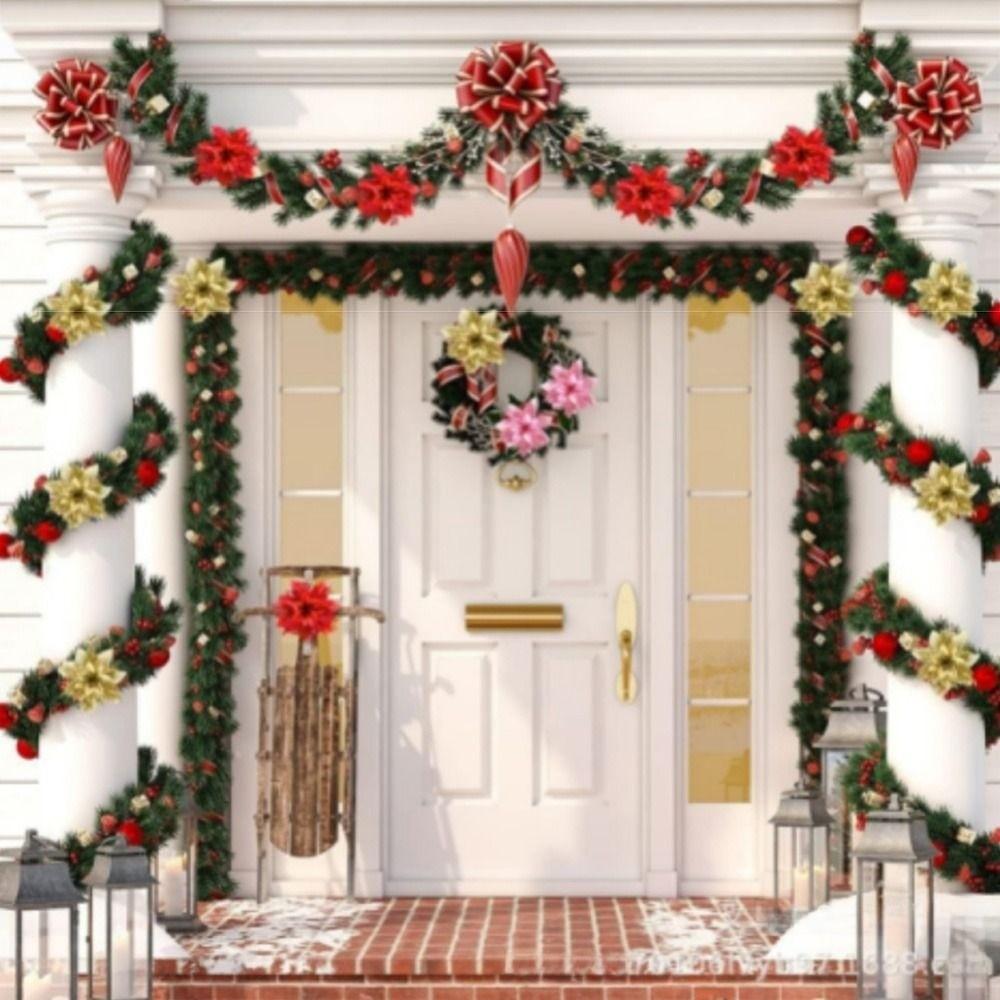 12Pcs With Clips Artificial Christmas Flowers with Stems Multi-color Christmas Floral Decorations Multi-functional Widely Use