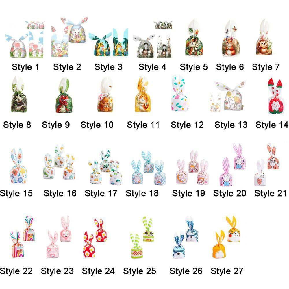 50 Buc Pungi Urechi Lungi Iepure Desen Animat Model Animal Pungi pentru Bomboane Cadou Pungi Ambalare Fursecuri Gustare