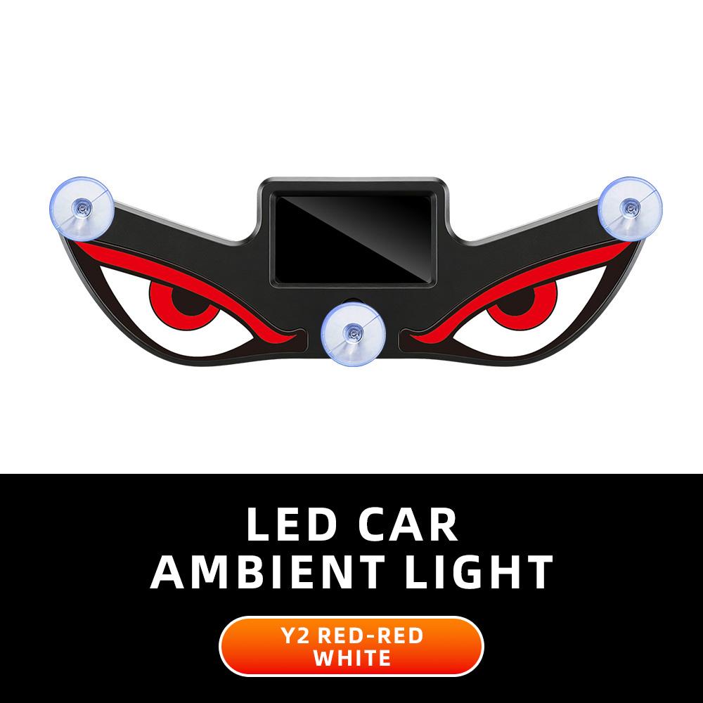 Solar Powered Car Neon Light Wireless Cool DEMON EYE Led Ambient Light Suction Cup USB Rechargeable Atmosphere Breathing Lamp