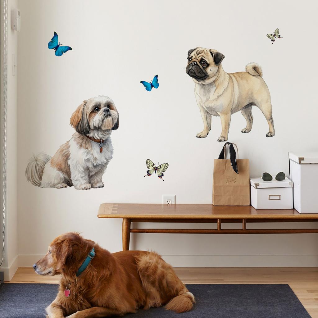 Tree Cartoon Animal Dinosaur Butterfly Wall Stickers, Living Room Bedroom Kids Room Decor, Self-Adhesive Wall Art