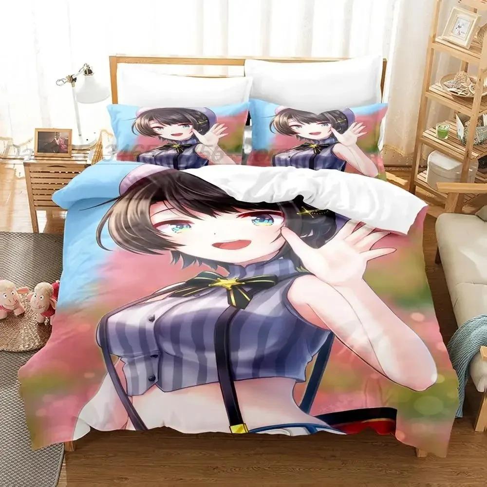 ŌOzora-Subaru Bedding Set Single Twin Full Queen King Size Bed Set Aldult Kid Bedroom Duvetcover Sets 3D Anime Kawaii bed