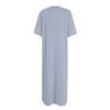 Damen Farbe Kurzarm Rundhals Saum Schlitz Kleid