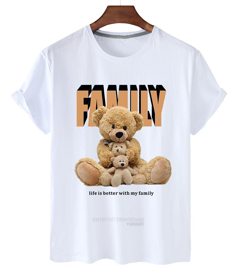 New Arrival Teddy Bear Harajuku Tshirt for Unisex Summer Short SleeveTshirt Unisex Summer Clothes Comfortable Daily Unisex T Shirt