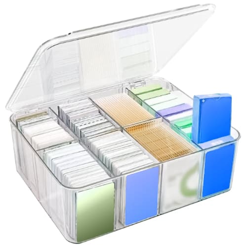 Trading Card Storage Case, Deck Management, Waterproof, Dustproof, Large Capacity, PSA Loader Compatible, Removable Dividers, Clear Color