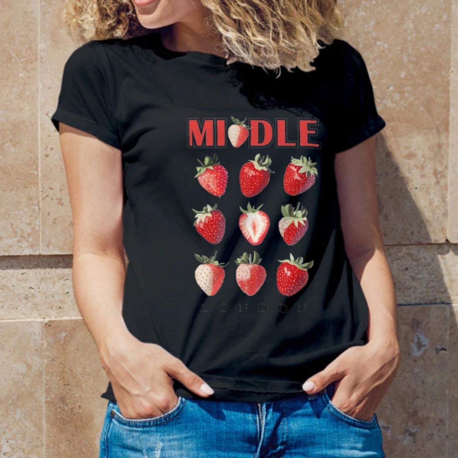 

Comfortable Women s T-Shirt Cute Little Bear Graphic SpringSummer Collection Trendy 2025 Fast Shipping XXXXXL чорний