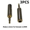 1/3Pcs 3.5Mm To 2.5Mm /2.5 Mm To 3.5 Mm Audio Adapter Aux Cable Converter Stereo Headphone Amplifier Microphone Jack