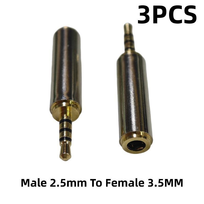 1/3Pcs 3.5Mm To 2.5Mm /2.5 Mm To 3.5 Mm Audio Adapter Aux Cable Converter Stereo Headphone Amplifier Microphone Jack