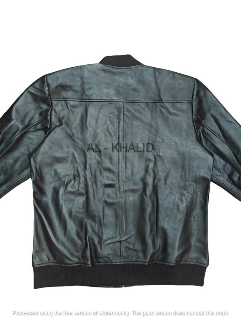 Chaqueta Bomber de Cuero para Hombre Negra Hecha a Mano Piel Genuina Suave de Cordero Motocicleta Biker Elegante