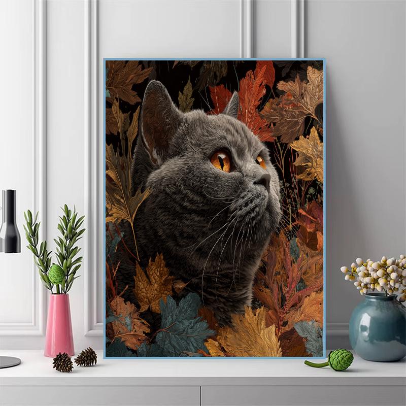 British Shorthair cat Pattern 3pcs 100% Round Full Drill 5D DIY Diamond Painting Embroidery Cross Stitch Rhinestone Décor
