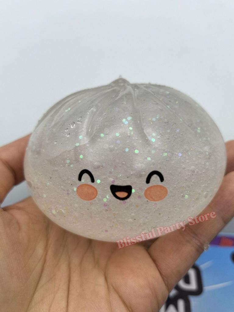 Glitter Dumpling Squishy with Box Dumplings Sensory Squeeze Toy for Stress Relief ASMR Children Adult Birthday Gifts Party Favor