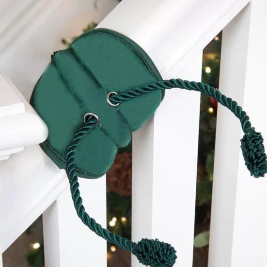Christmas Railing Protection Garland Ties Adjustable Banister Padded Garland Hanger Non-Slip Wreath Ties for Indoor Staircase Decor