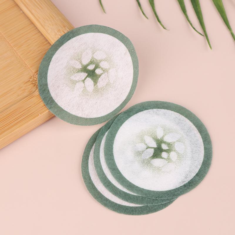 100Pcs Eye Scrub Cleansing Pad Mask Disposable Eye Scrub Cleansing Pads Pad Creative Green Cucumber Printed Eye Scrub Mask Sheet