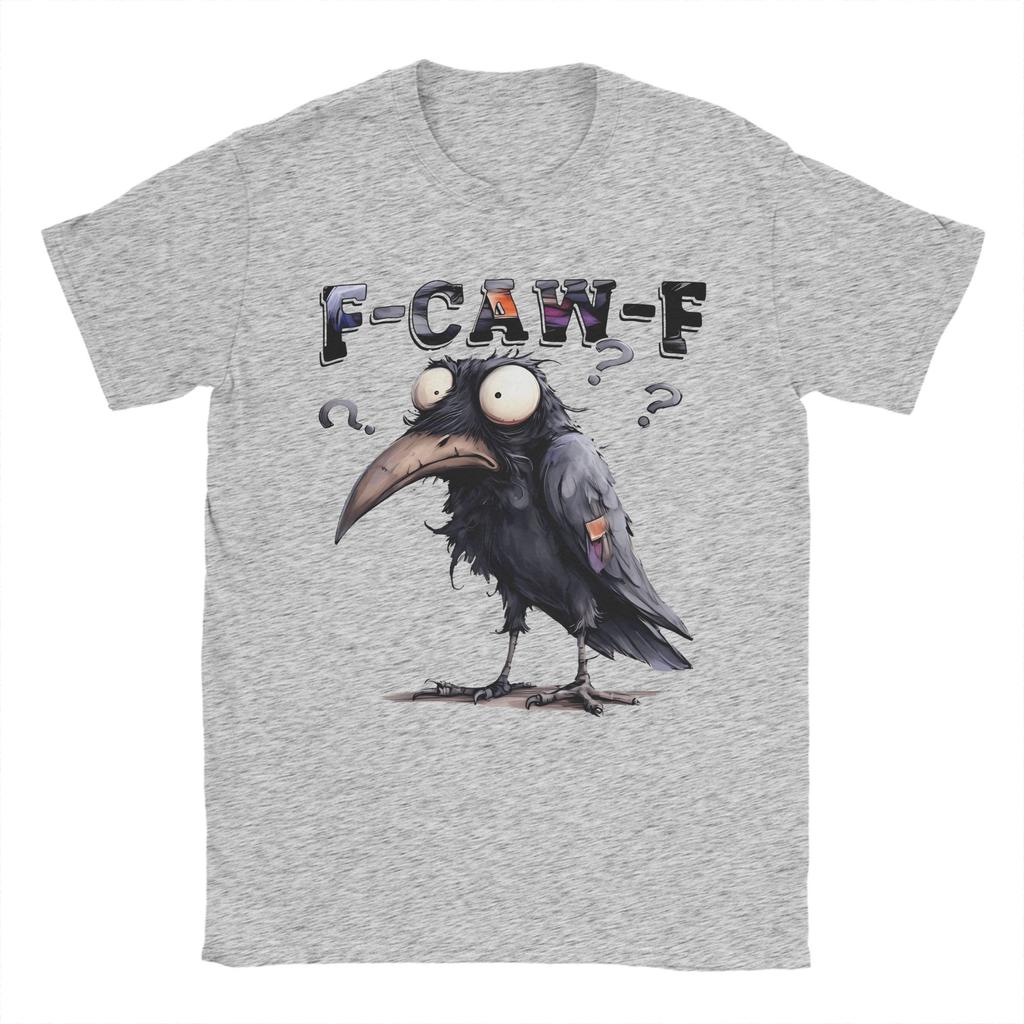Herren Lustige F-Caw-F Krähen Meme T-Shirts Baumwoll-Tops Vintage Kurzarm O-Ausschnitt T-Shirts Übergröße T-Shirts