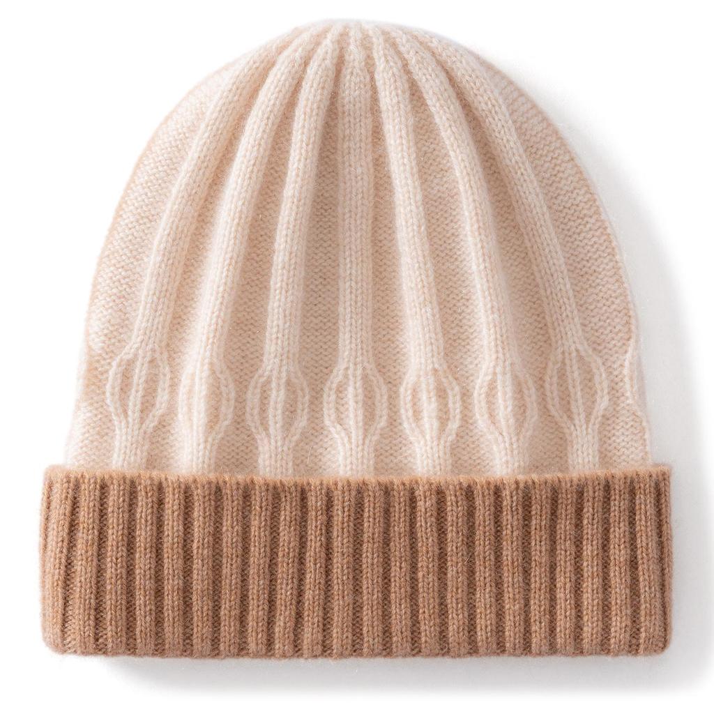 2025 Autumn/Winter Cashmere Kids' Knitted Turban Hat - Cute, Folded Edge, Unisex Hat