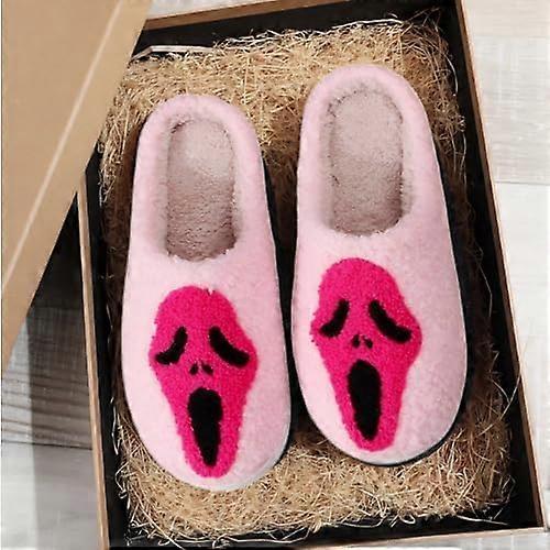 Halloween Skeleton Scream Slippers New Unisex Home Winter Shoes for Indoor Comfort