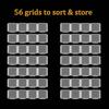 1Pcs 56 Grids Diamond Art Bead Organizer Box Compact & Portable Clear Plastic Case for Jewelry & Gems Storage and Organizing