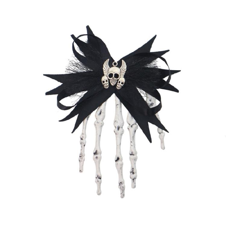 Festive Skull Hair Clip Secure Hold Design Comfortable Plastic Hairpin Ideal For Halloween Outfits And Cosplay Enthusiasts