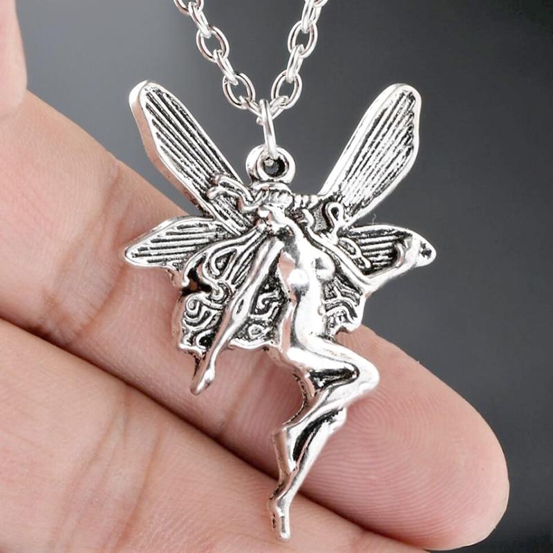 

Fairy Elf Necklace Vintage Fantasy Pendant Mythological Charm Jewelry for Women Girls Daily & Party Wear