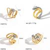 Geometric Titanium Steel Ring For Women Fashion Minimalist Hollow Design Jewelry