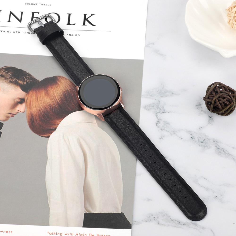 Leather strap for Samsung Active 2 44mm 40mm SM-R820 R830 Galaxy Watch 46mm 42mm Active2 Gear S3 Wrist band Bracelet Watchband