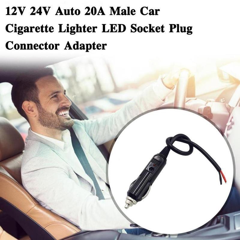 Universal Automotive Electric Appliances Cigarette Lighter Plug With Indicator Light Car Accessories Connector Adapt 10A 12V 24V