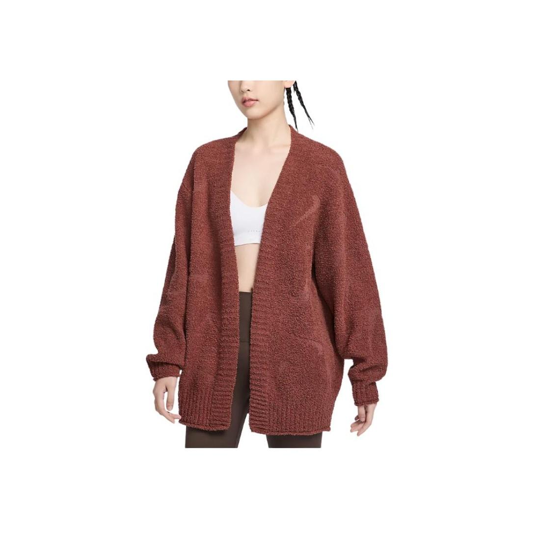 

Nike Sportswear Phoenix Cozy Boucle Comfortable Soft Fashion Solid Color Knit Sweater Women tops Red-Brown FZ1712-218 XL