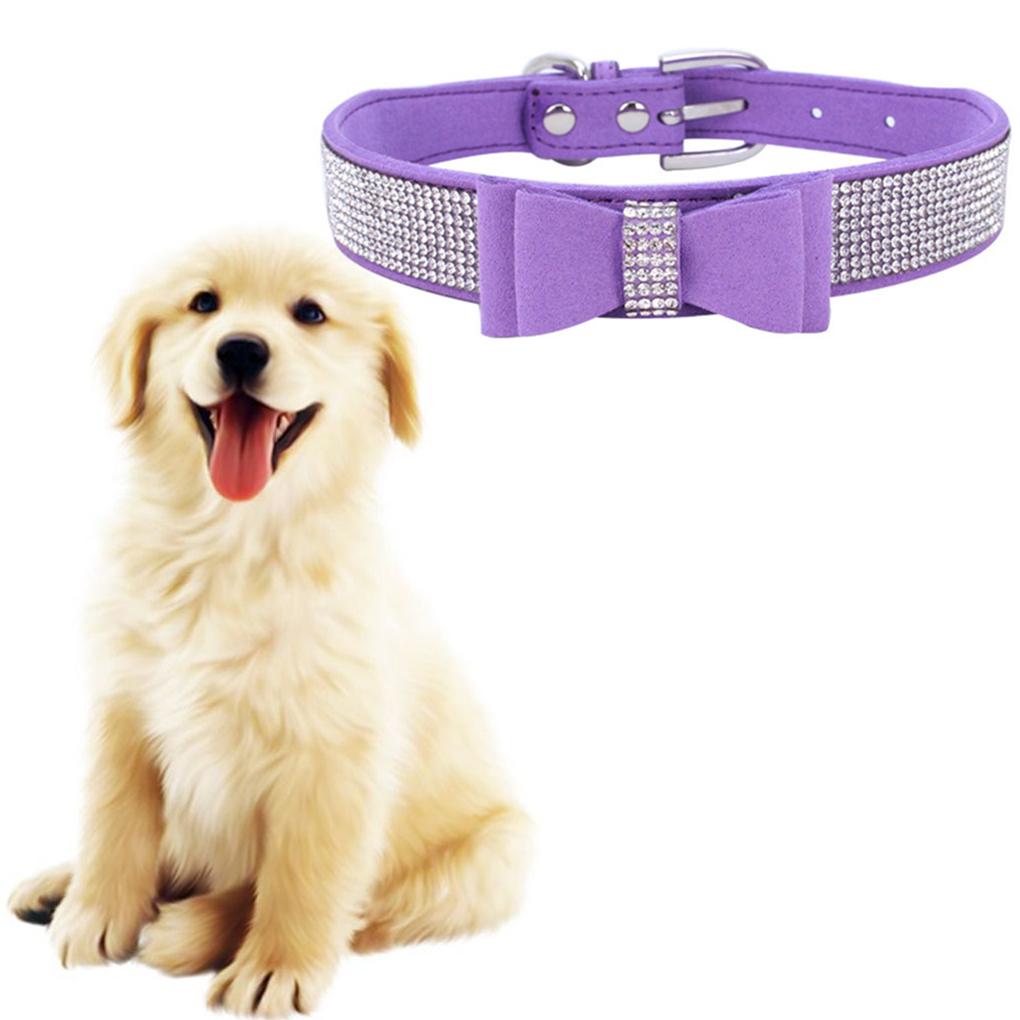 Dekor pro mazlíčky Štěně Pes Kočka Nastavitelný obojek rekvizita Popruh Spona Kamínky PU kůže