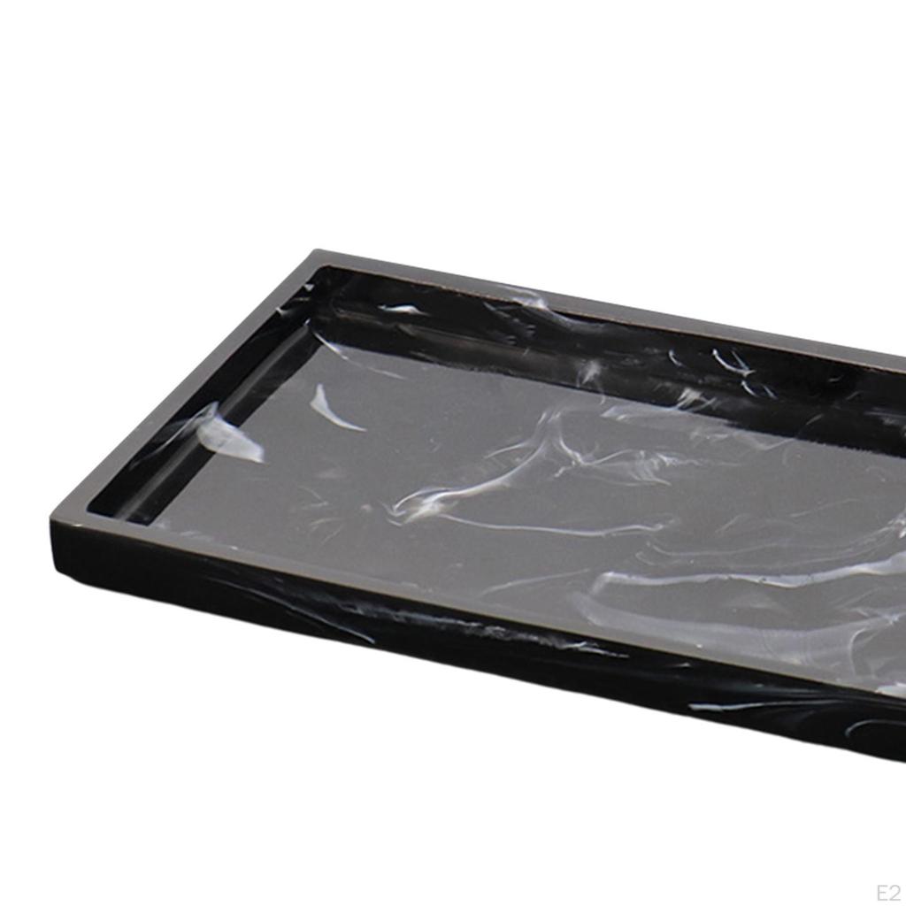 Marble Resin Handmade Bathtub Tray Rectangular Countertop Dish Dispenser for Jewelry Candles Soap