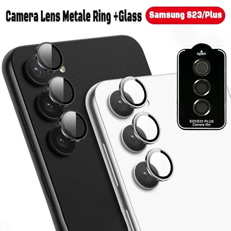 Metal Lens Ring Case For Samsung S24 Ultra S23 FE S22 Plus A15  A35 A55 A14 A24 A34 A54 Camera Lens Screen Protector Film Cover