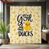 1 Stück Duschvorhang mit gelbem Entenmotiv, wasserdicht, Sichtschutz, Hängevorhang mit 12 Haken, verschiedene Größen