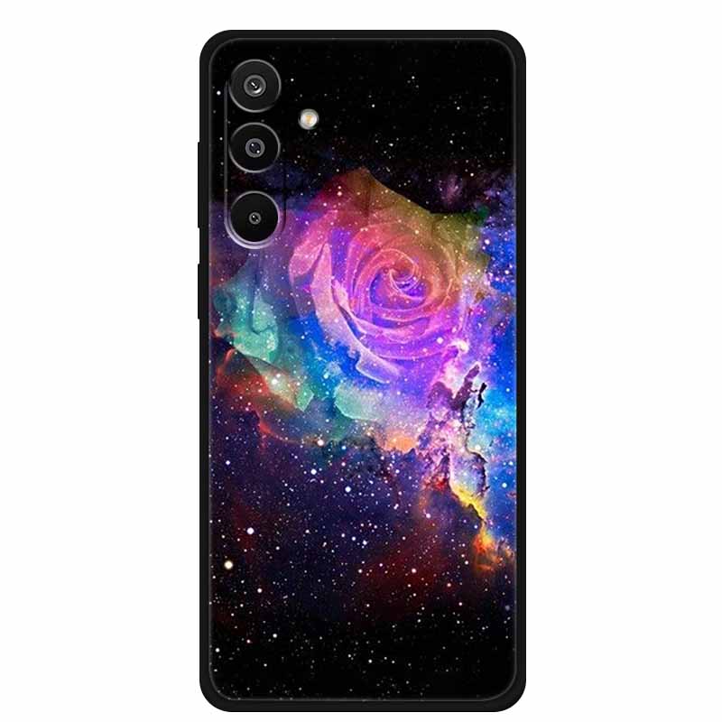 For Samsung Galaxy A36 5G Case Flowers Printed Silicone Phone Cases Cover for Samsung A26 5G TPU Shells A 26 36 Black TPU Coques