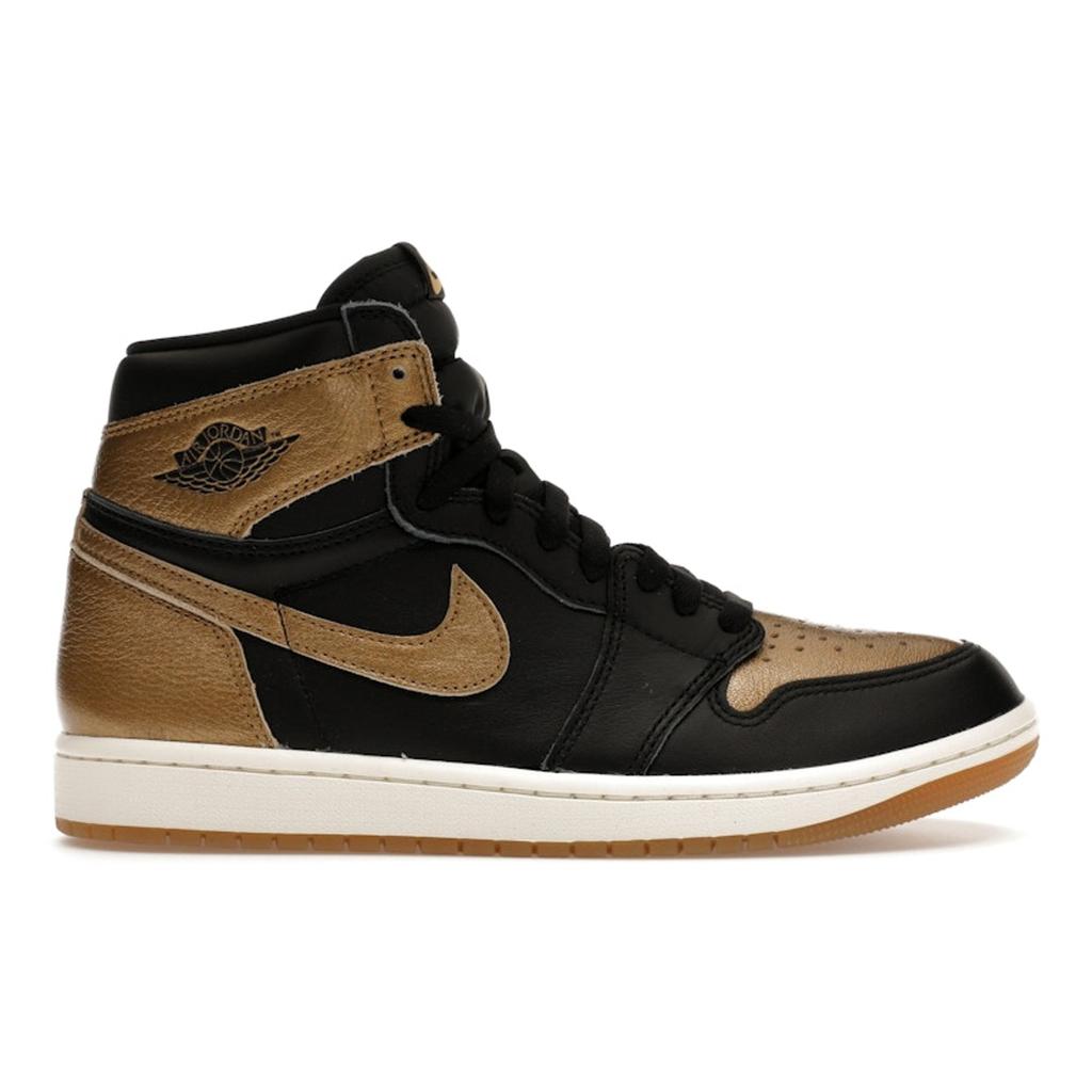 Air Jordan 1 Retro High OG Black Gold Unisex Sneakers Metallic-Gold Sail DZ5485-071