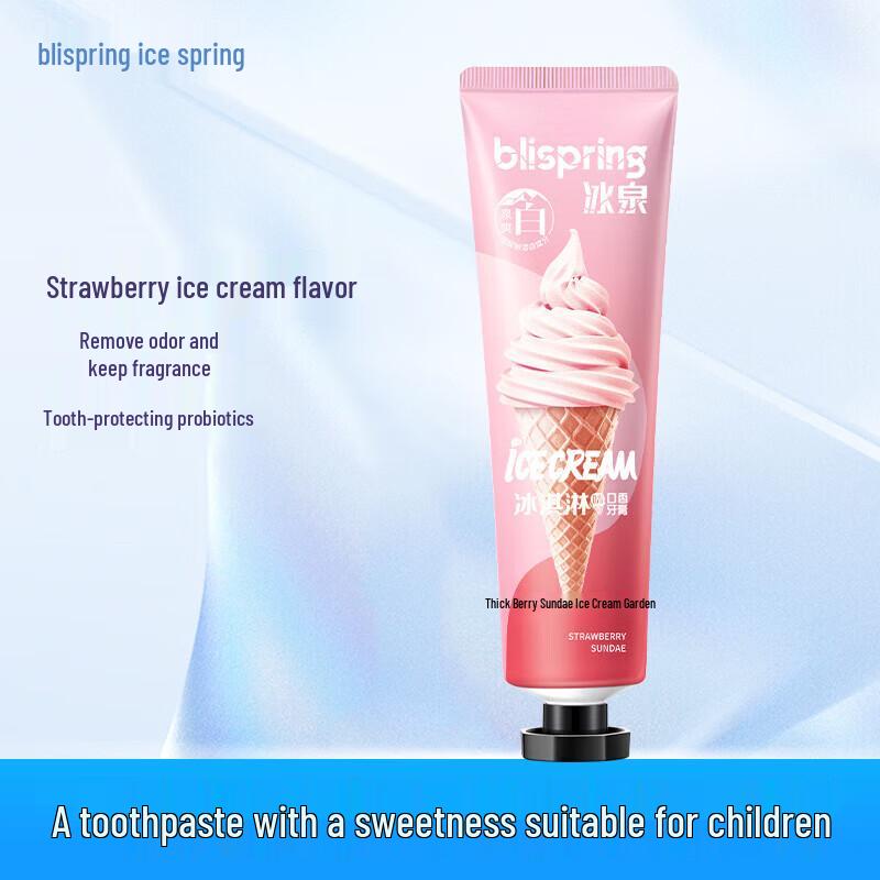 blispring Ice Cream Flavored Toothpaste - Strawberry Sundae