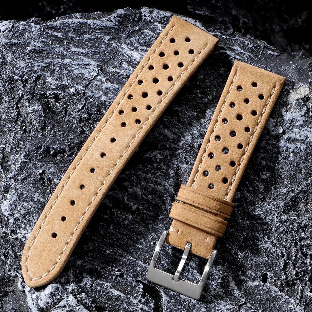 Vintage Echtlederarmband für Omega für Samsung Galaxy Watch 6 5 4 Weiches Rindsleder Atmungsaktives Armband 18 20mm 22mm Armbänder