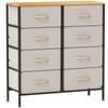 Fabric Chest of Drawers, Industrial Bedroom Dresser with 8 Fabric Drawers, Steel Frame and Wooden Top for Nursery, Living Room, Hallway, Cream White
