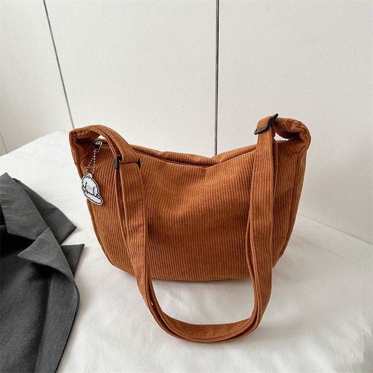 Corduroy Korean-Chic Literary Crossbody Bag for Women