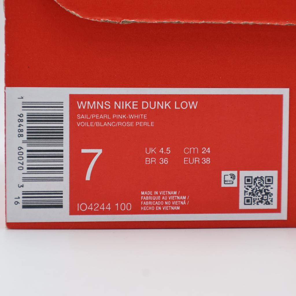 IO4244-100 Nike Dunk Low Sail White Metallic Gold Pearl Pink (Women's)