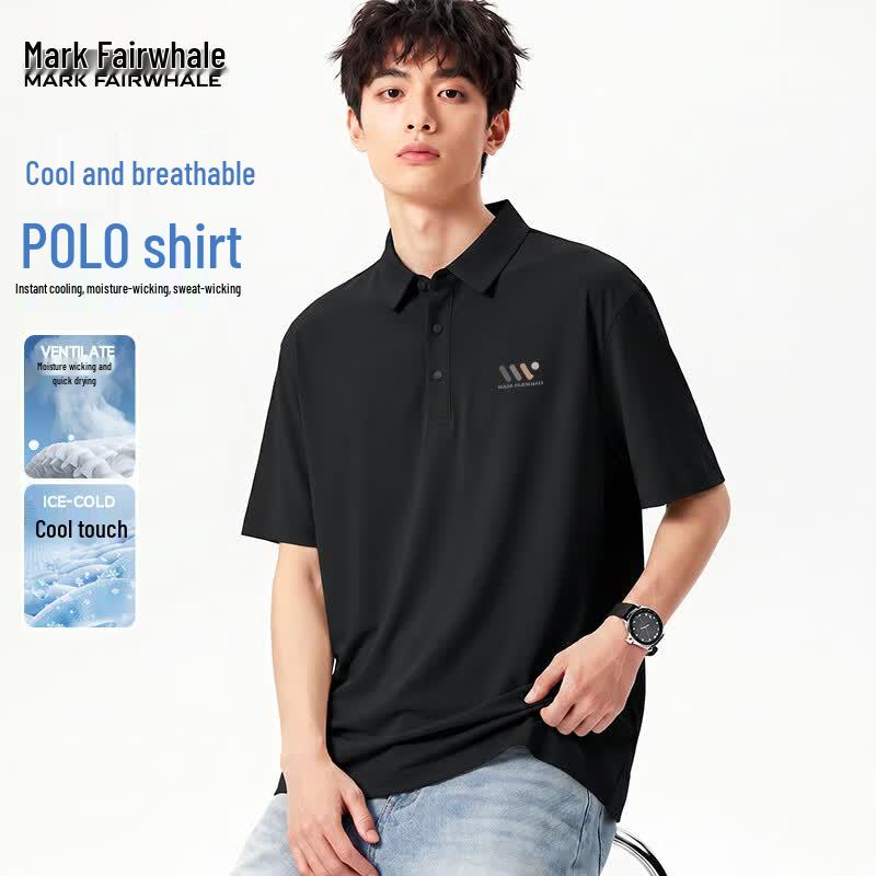 Mark Fairwhale Men s Cool-Feel Ice Silk Polo Shirt 4XL