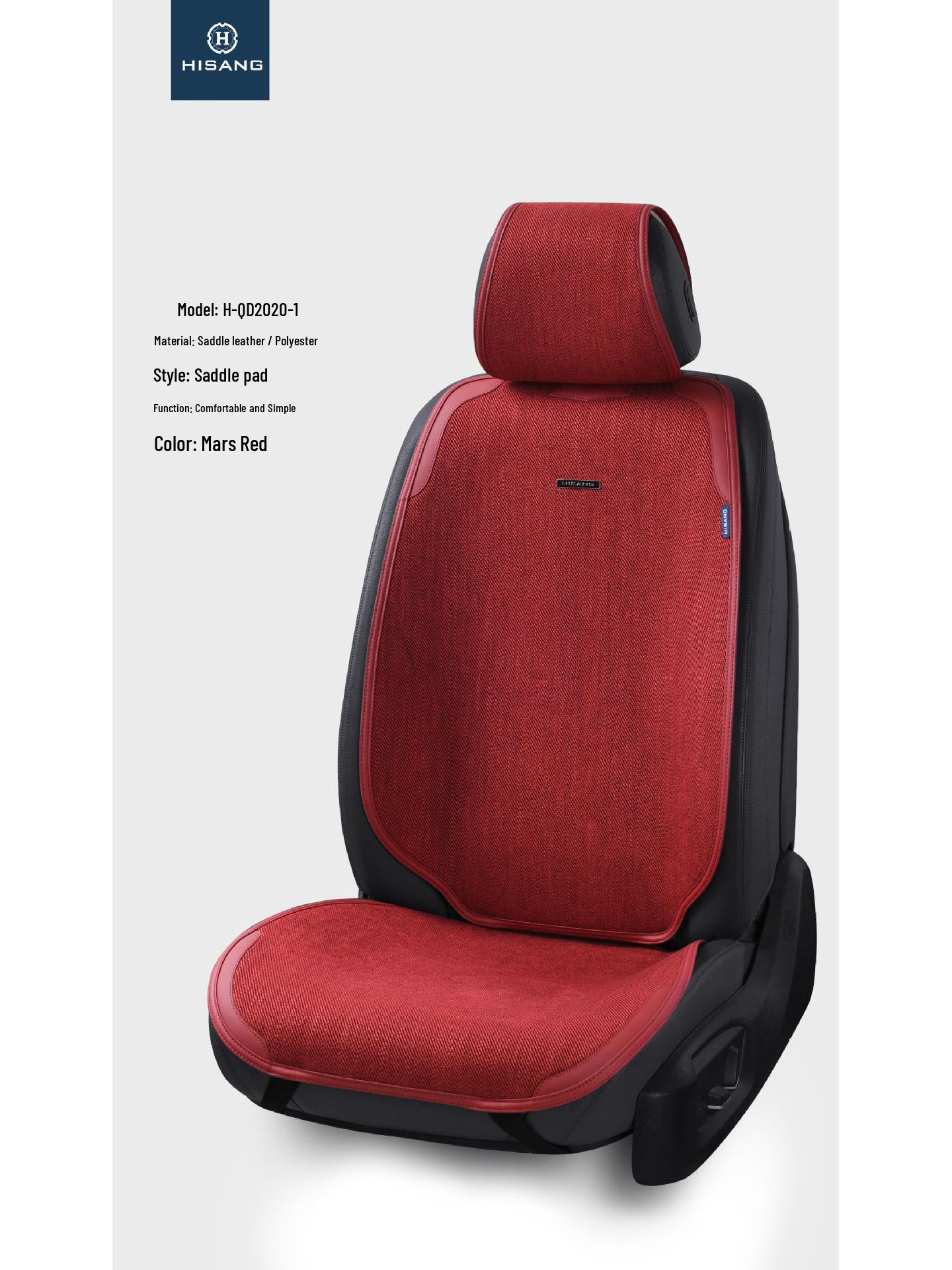 Universal All-Season Linen-Feel Car Seat Cushion - Breathable Half-Cover Pad for Driver s Seat