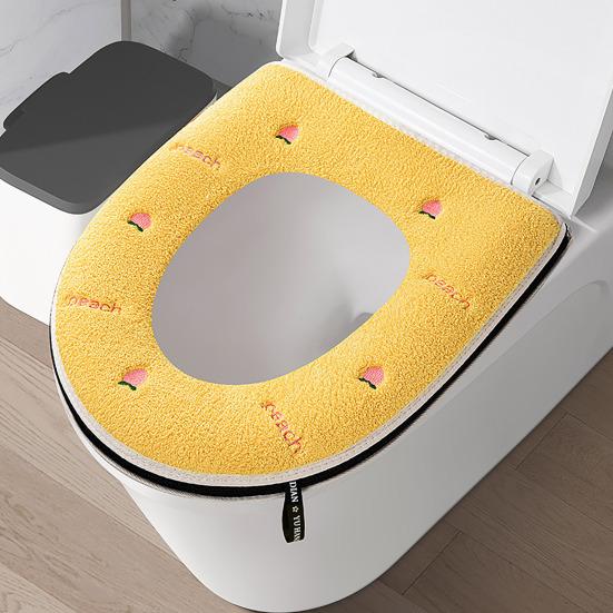 Toilet Seat Cover Soft Stretchable Non-Slip Washable Pad Round Elongated Square Toilet Seat Mat Wrinkle Resistant Toilet Seat